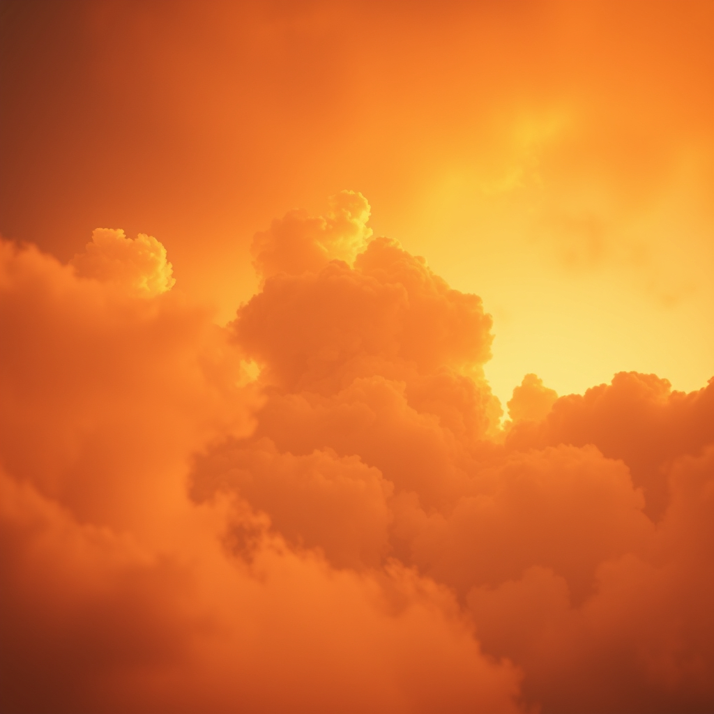 Warm orange clouds at sunset